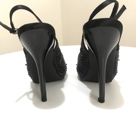 Fergie Spiked Studed Slingback Peeptoe Heels - Picture 3 of 7